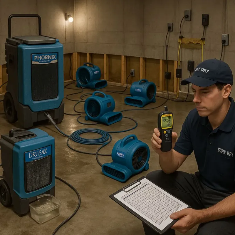 Structural Drying and Dehumidification process in Sudley, VA